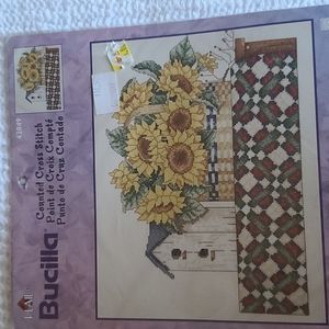 New Vintage Country Cottage Sunflower Cross Stitch